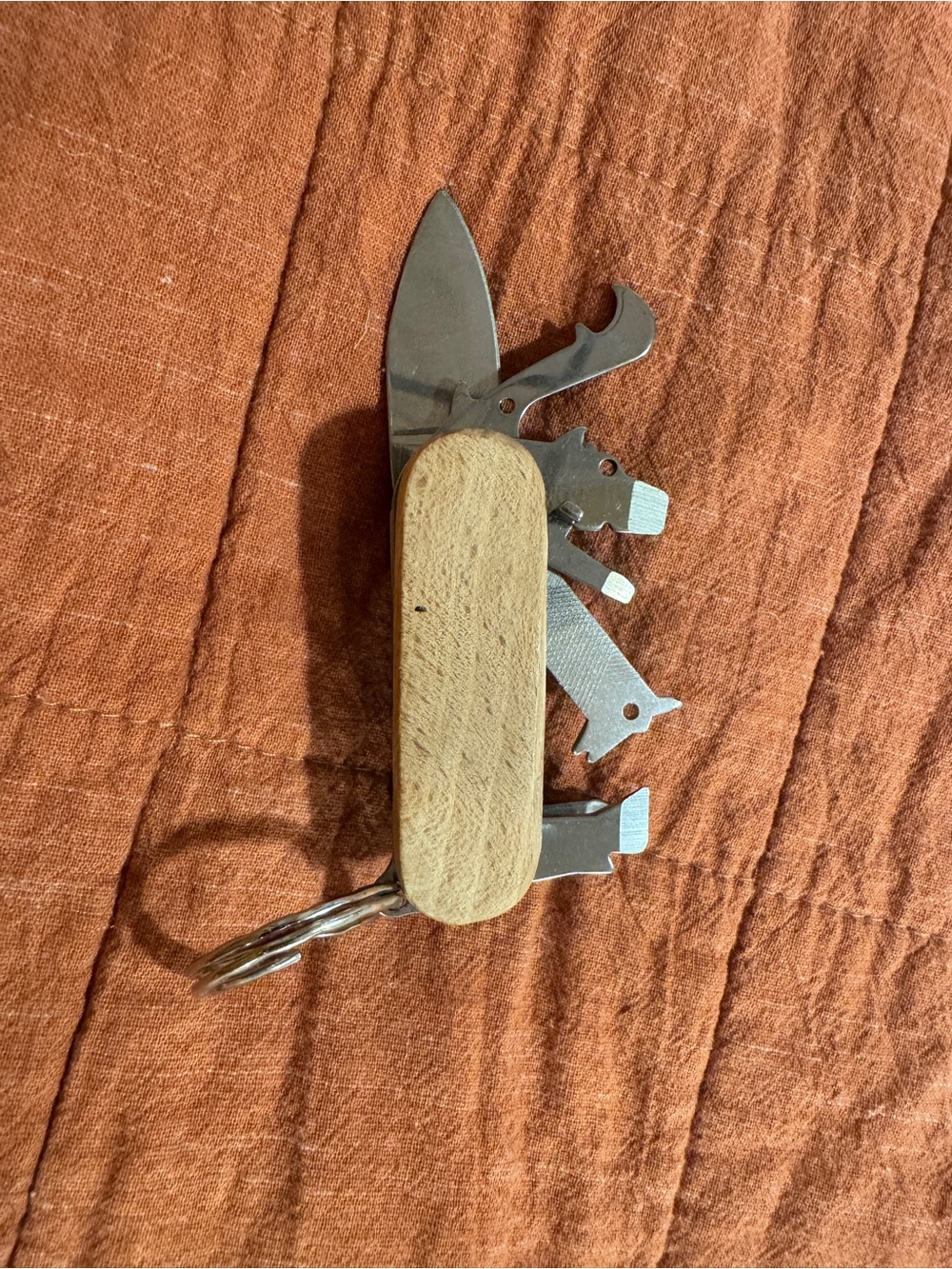Kikkerland Wood-Handle Pocket Multi-Tool — Natural Wood and Silver - Picture 2 of 3